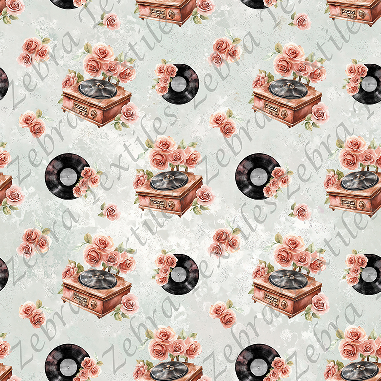 Vinyle floral fond grunge