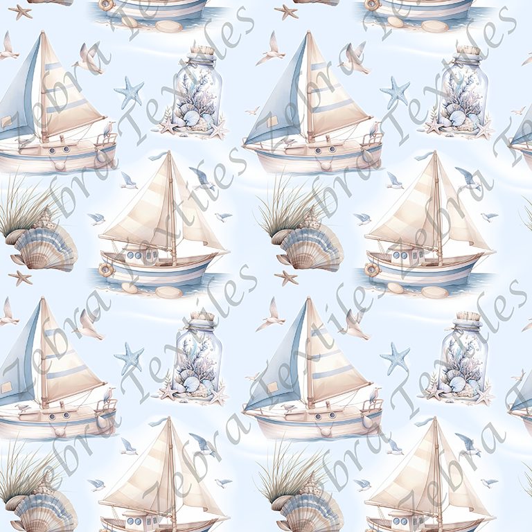 Voilier d'été teinte bleu