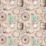 Western floral rose fond sable