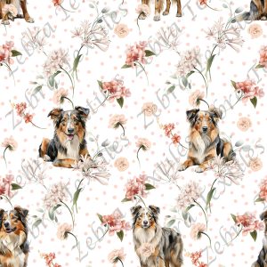 Berger australien floral fond pois