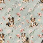 Berger australien floral fond vert