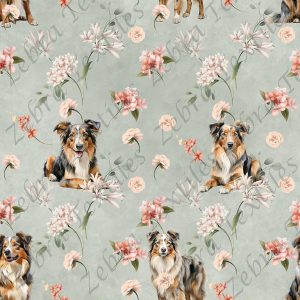 Berger australien floral fond vert
