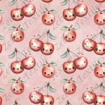 Cerise kawaii fond rose