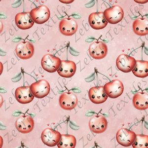 Cerise kawaii fond rose