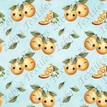 Citron kawaii fond aqua