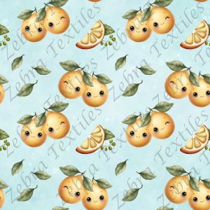 Citron kawaii fond aqua