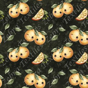 Citron kawaii fond vert