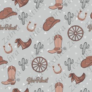 Cowboy brun fond gris