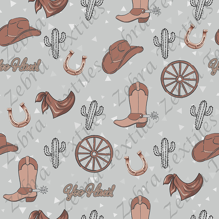 Cowboy brun fond gris