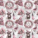 Hibou chapeau de sorcière fond grunge