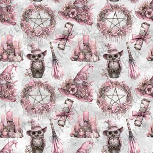 Hibou chapeau de sorcière fond grunge
