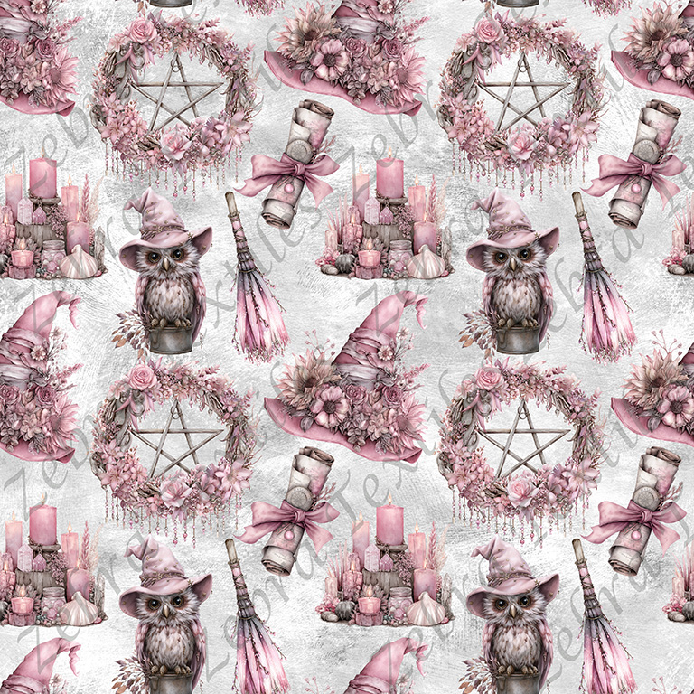 Hibou chapeau de sorcière fond grunge