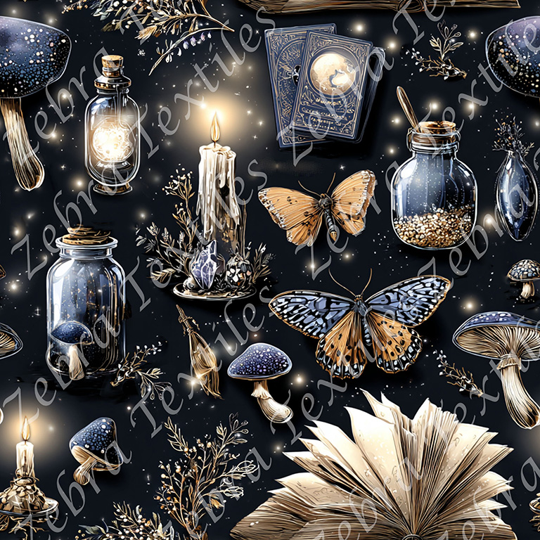 Magique céleste et champignon bleu