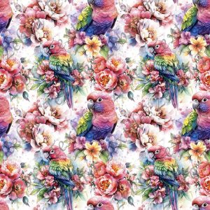 Perroquet coloré floral