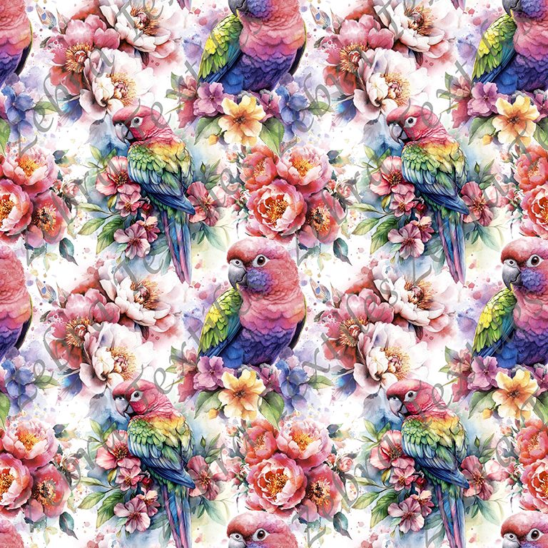 Perroquet coloré floral