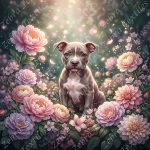 Pitbull pivoine rose