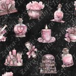Potion rose fond noir