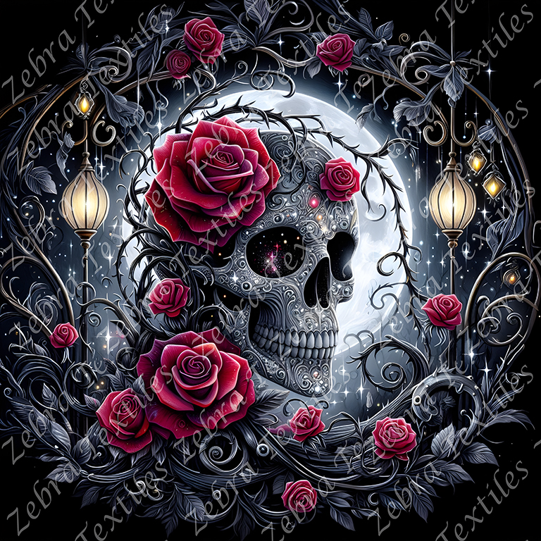 Skull chic floral lunaire