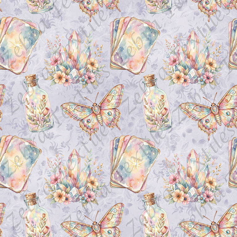 Tarot bohème mystique fond floral