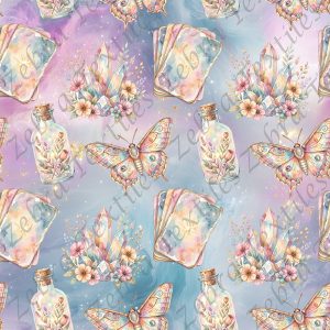 Tarot bohème mystique fond nuageux