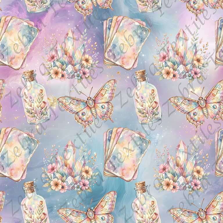 Tarot bohème mystique fond nuageux