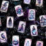 Tarot sorcière fond galaxie