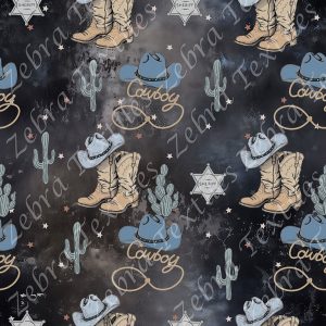 Western et chapeau bleu fond grunge