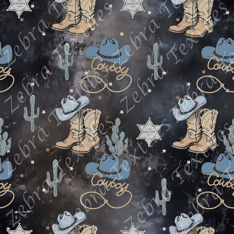 Western et chapeau bleu fond grunge