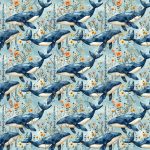 Baleine floral jaune orange