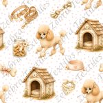 Caniche mignon fond pois