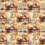 Chalet et loup en automne chalet