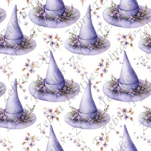 Chapeau mauve floral