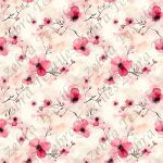 Fleur rouge fond crème aquarelle