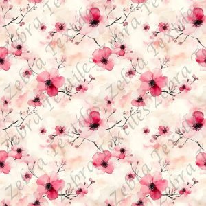 Fleur rouge fond crème aquarelle