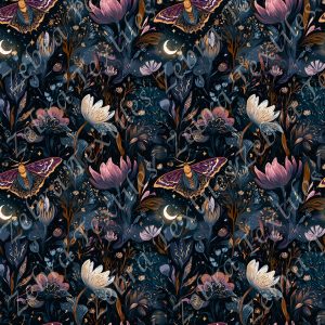 Papillon de nuit floral aquarelle