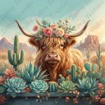 Vache et cactus