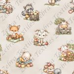 Animaux aux pommes fond taupe