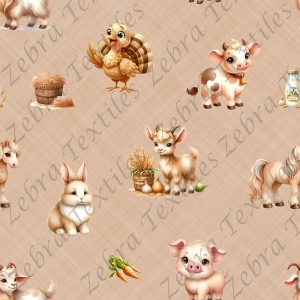 Animaux de la ferme mignon fond crème