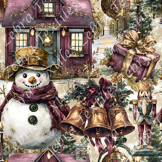 Bonhomme de neige et maison bourgogne