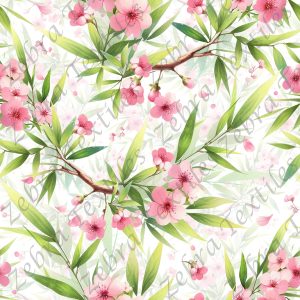 Floral rose et feuillage de bambou fond feuillage