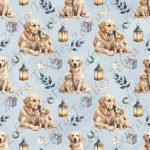 Golden blond cadeau bleu fond bleu