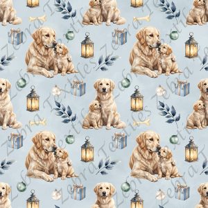 Golden blond cadeau bleu fond bleu