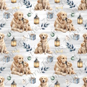 Golden blond cadeau bleu fond gris