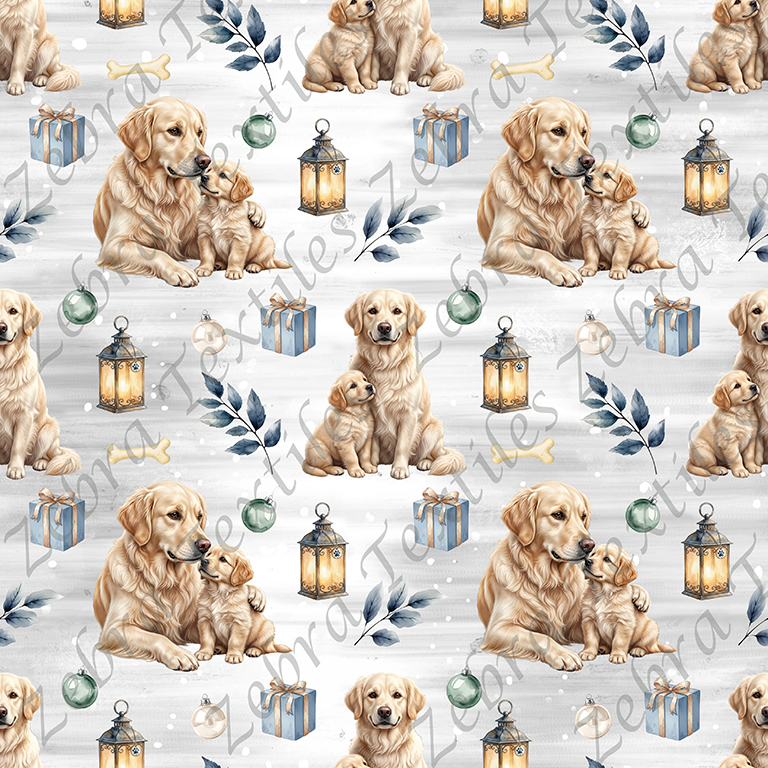 Golden blond cadeau bleu fond gris