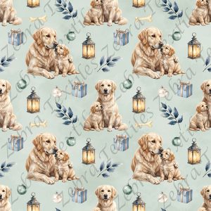 Golden blond cadeau bleu fond vert