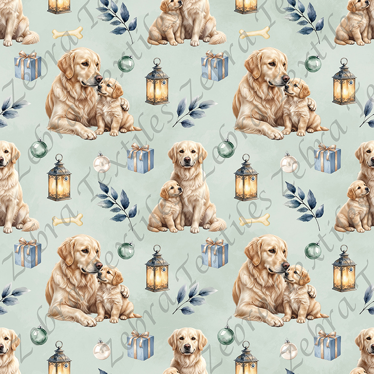 Golden blond cadeau bleu fond vert