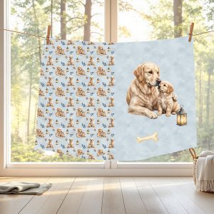 Golden blond fond bleu