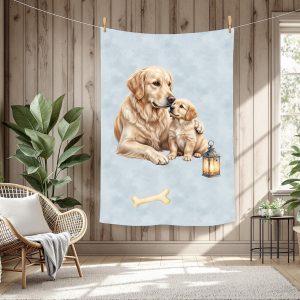 Golden blond fond bleu