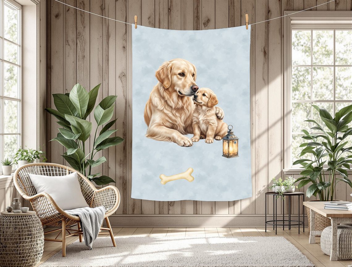 Golden blond fond bleu