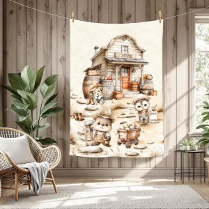 Hibou western fond sable